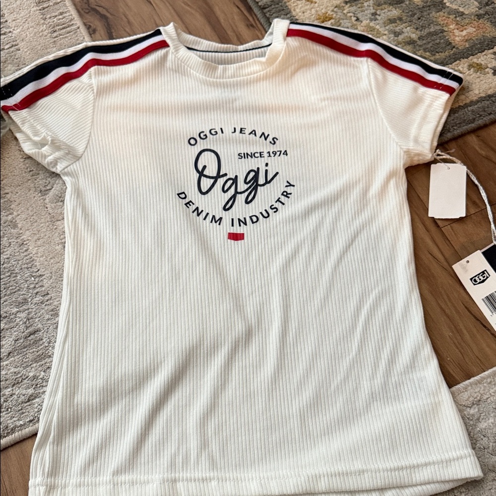 Oggi Women's White Striped Tank Top